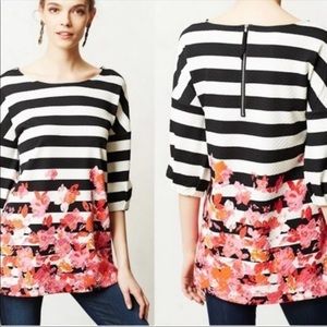 Anthropologie Postmark Striped Floral Tunic